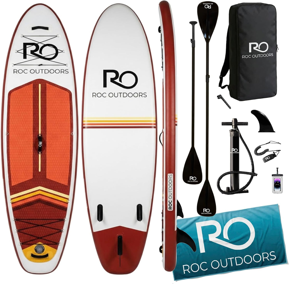 Stand-Up Paddleboards, Roc, Inflatable Stand Up Paddle Board 10' 6' with Premium