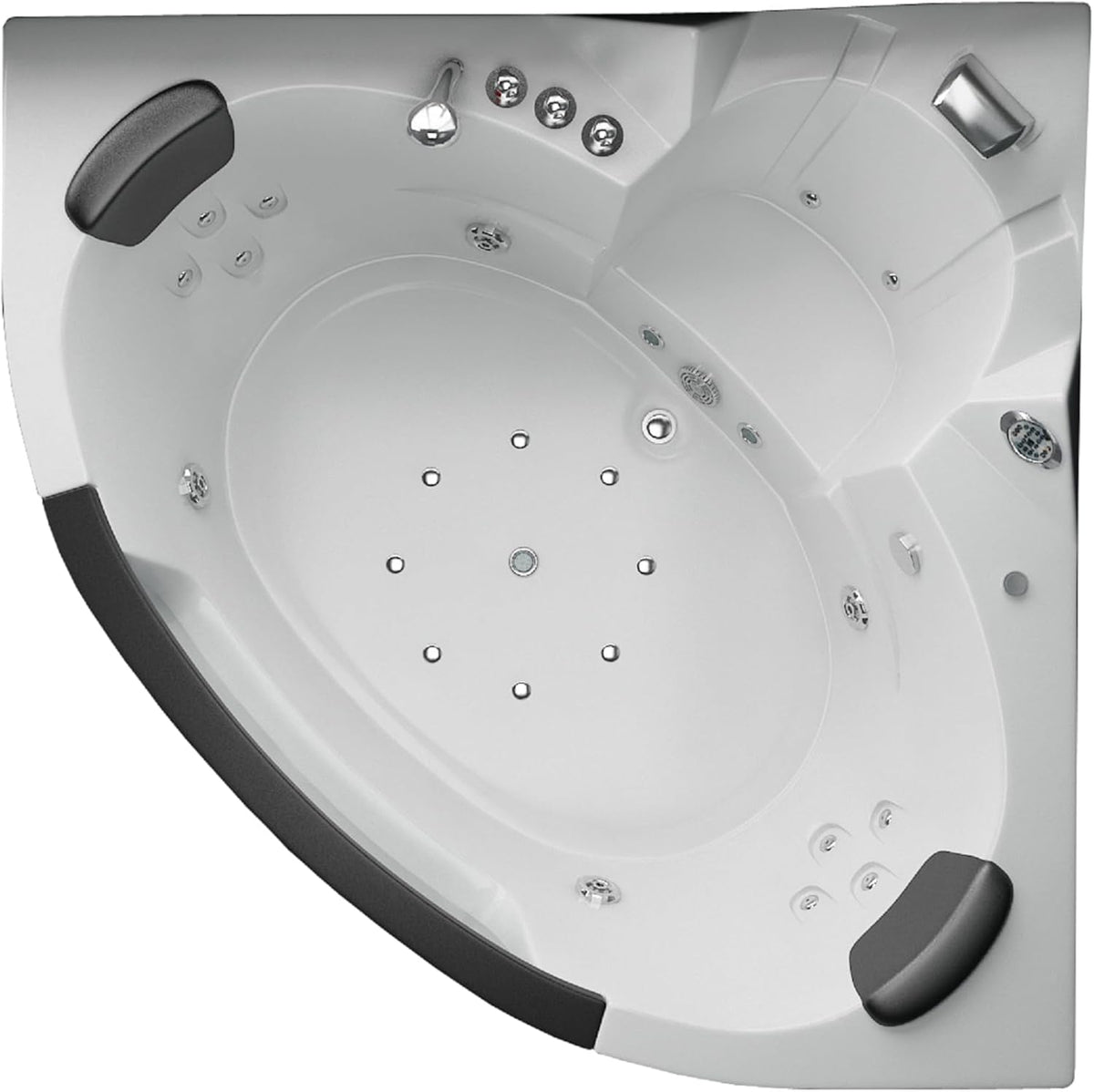 Pool, 1,4 × 1.4 m, mit LED-Beleuchtung, Weiß, Jet-Line, Jet-Line Whirlpool Eck Badewanne Villa Carlotta 1